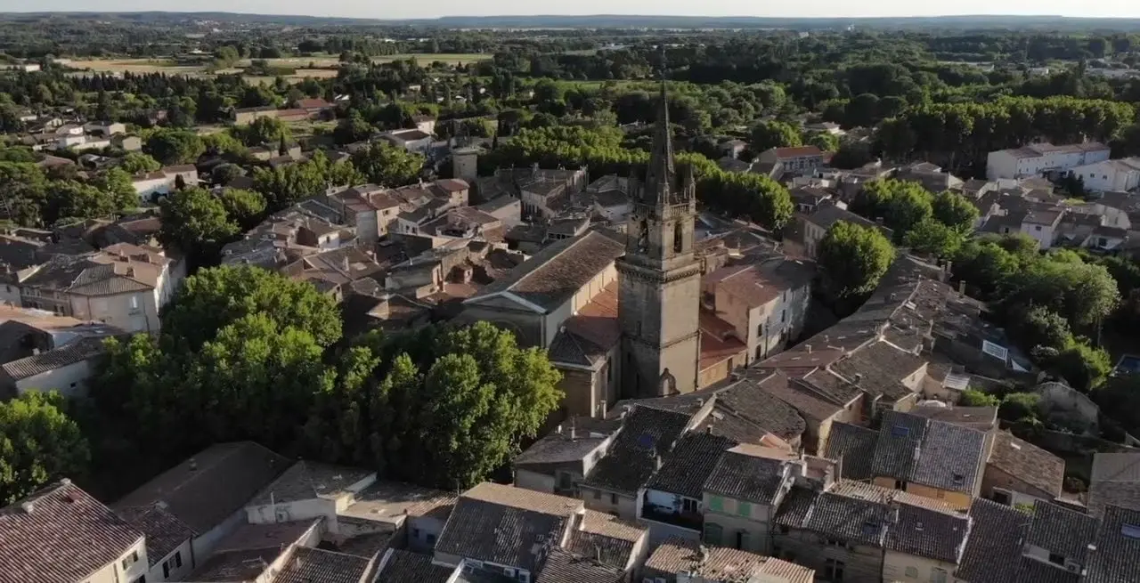 Le village de Pélissanne vu du ciel